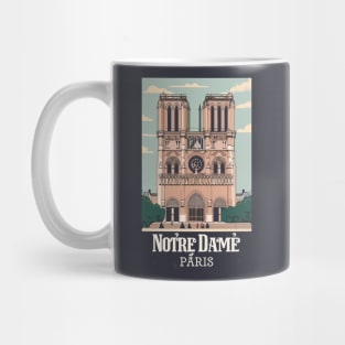 A Vintage Travel Art of the Notre-Dame Cathedral in Paris - France Mug